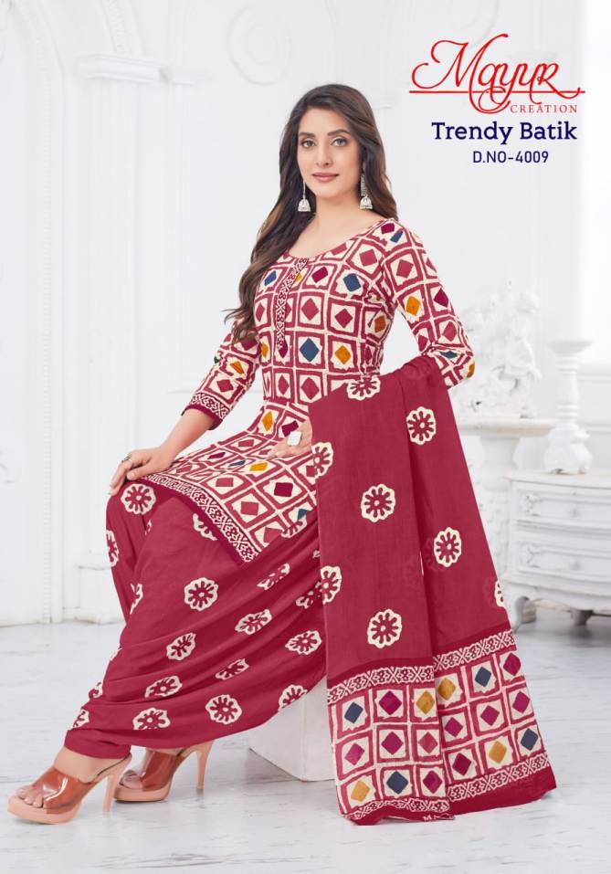 Trendy Batik Vol 4 By Mayur Printed Cotton Dress Material Wholesale Market In Surat